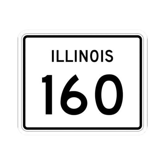Illinois 160 (Illinois) (Road Sign) STICKER Vinyl Kiss-Cut Decal 2 Inch White - The Sticker Space