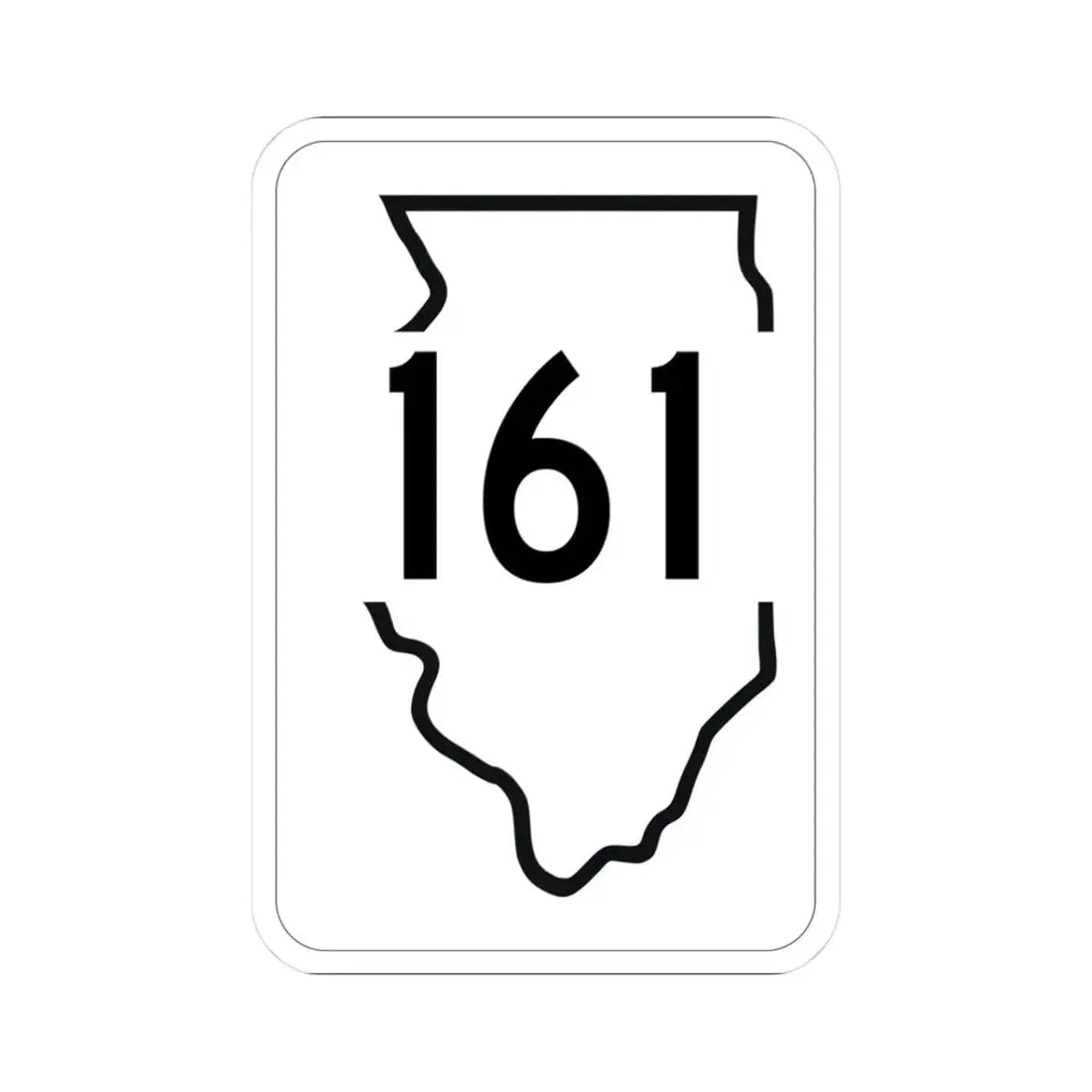 Illinois 161 1950 (Illinois) (Road Sign) STICKER Vinyl Kiss-Cut Decal 3 Inch White - The Sticker Space