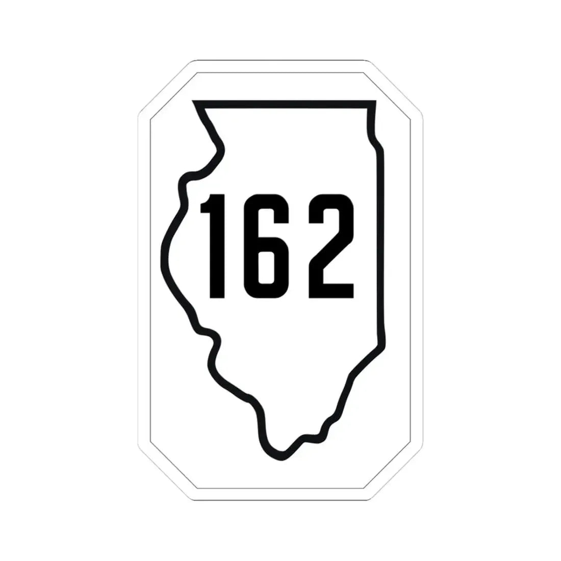 Illinois 162 1926 (Illinois) (Road Sign) STICKER Vinyl Kiss-Cut Decal 3 Inch White - The Sticker Space