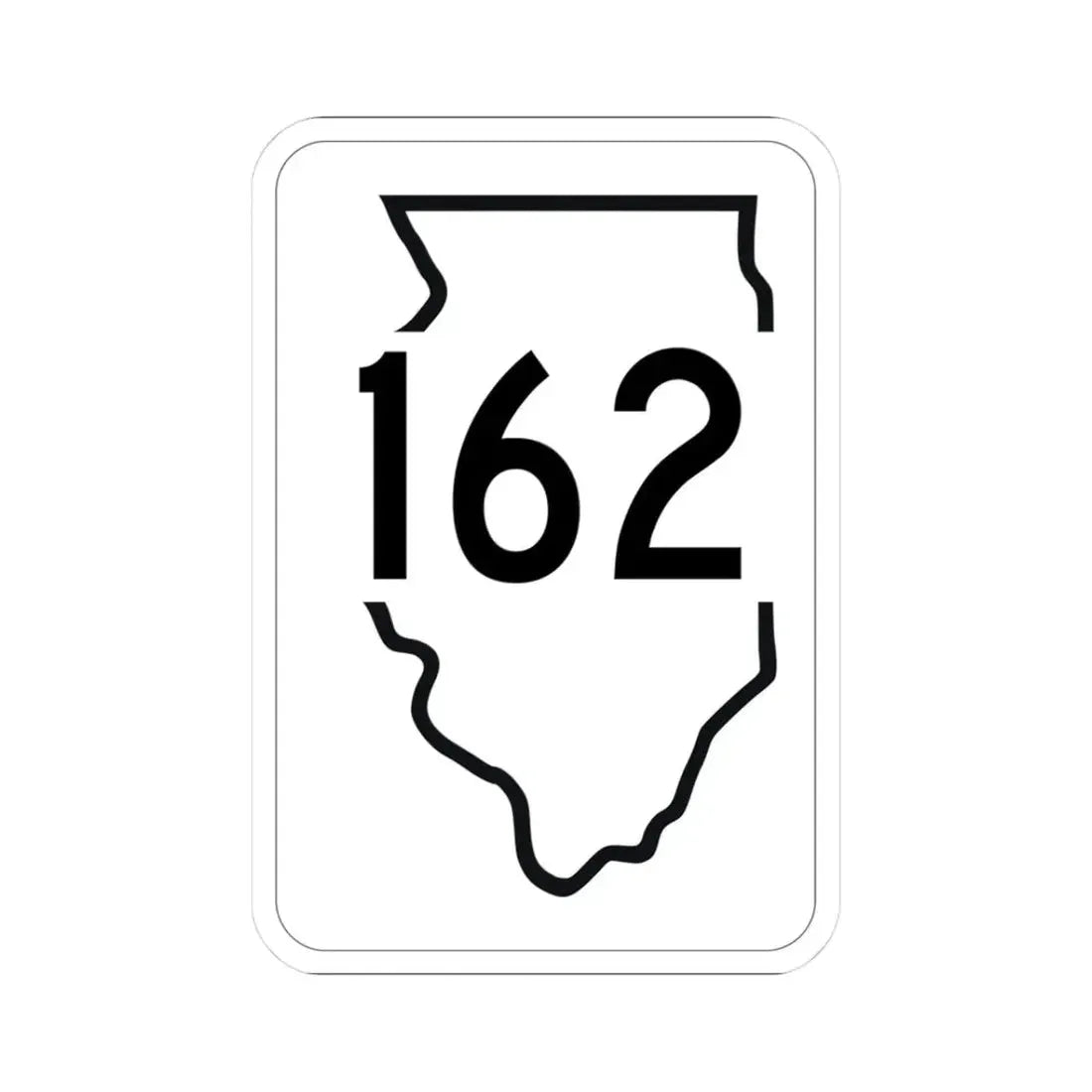 Illinois 162 1950 (Illinois) (Road Sign) STICKER Vinyl Kiss-Cut Decal 3 Inch White - The Sticker Space