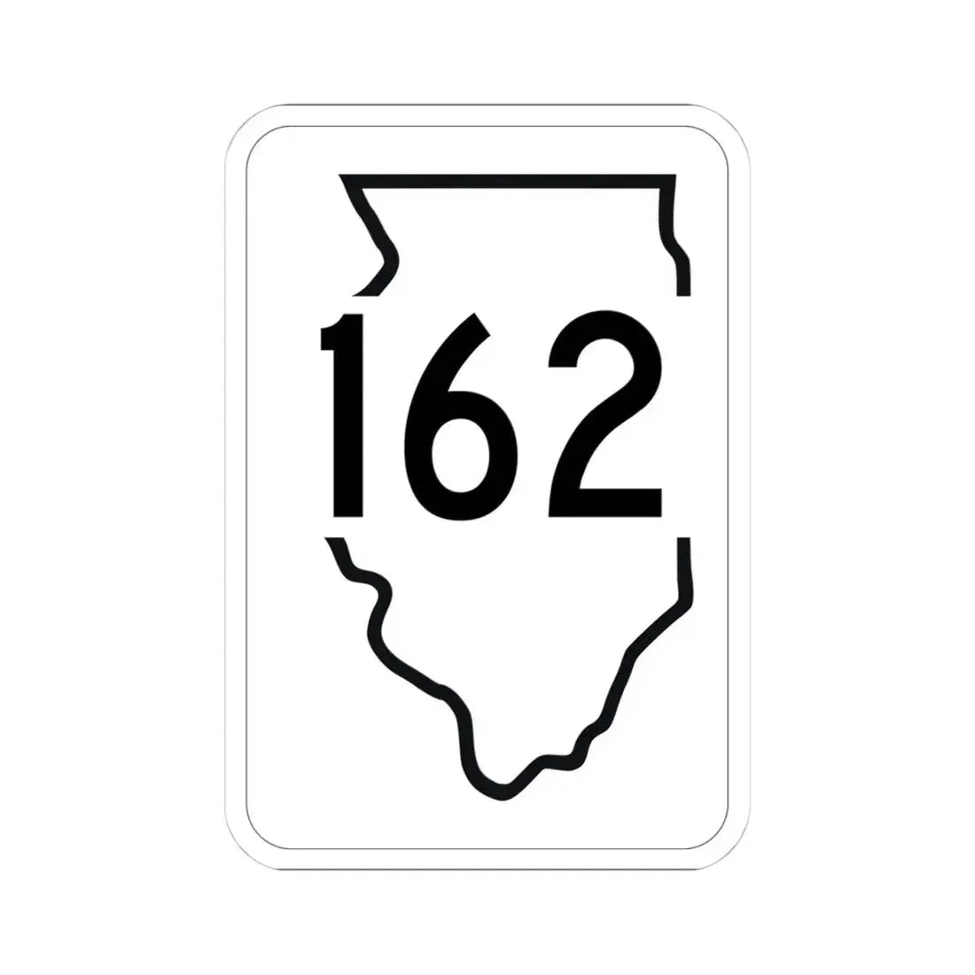 Illinois 162 1950 (Illinois) (Road Sign) STICKER Vinyl Kiss-Cut Decal 4 Inch White - The Sticker Space