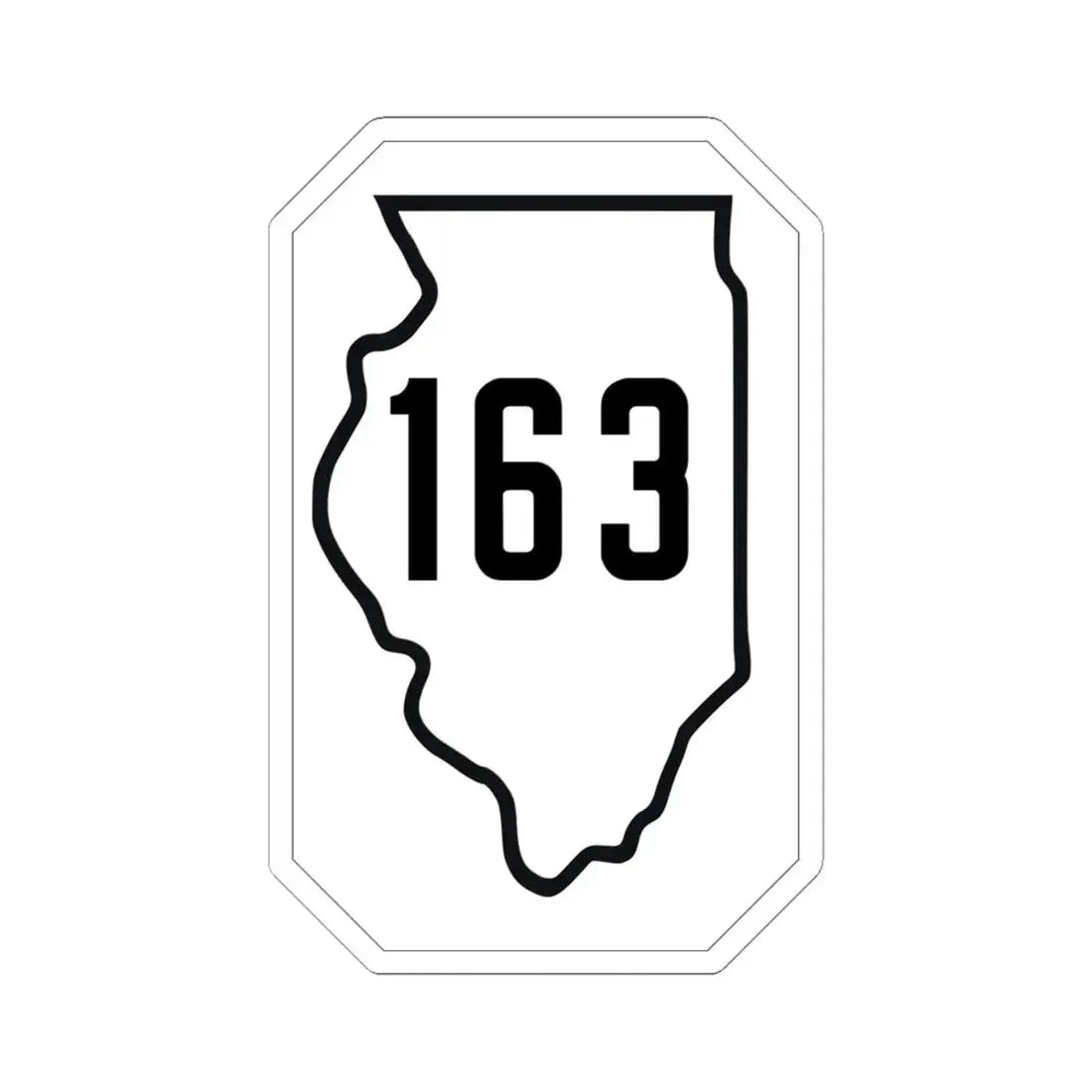 Illinois 163 1926 (Illinois) (Road Sign) STICKER Vinyl Kiss-Cut Decal 6 Inch White - The Sticker Space