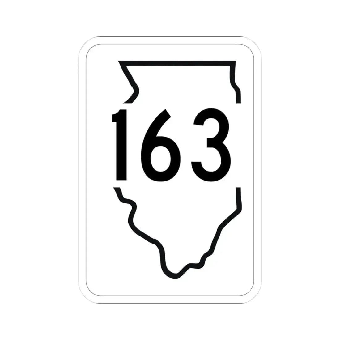 Illinois 163 1950 (Illinois) (Road Sign) STICKER Vinyl Kiss-Cut Decal 3 Inch White - The Sticker Space
