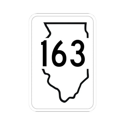 Illinois 163 1950 (Illinois) (Road Sign) STICKER Vinyl Kiss-Cut Decal 3 Inch White - The Sticker Space