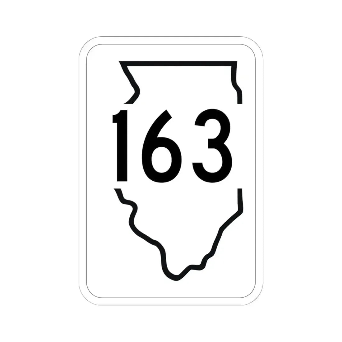 Illinois 163 1950 (Illinois) (Road Sign) STICKER Vinyl Kiss-Cut Decal 6 Inch White - The Sticker Space