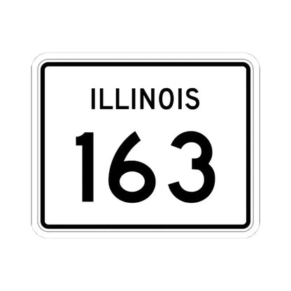 Illinois 163 (Illinois) (Road Sign) STICKER Vinyl Kiss-Cut Decal 4 Inch White - The Sticker Space