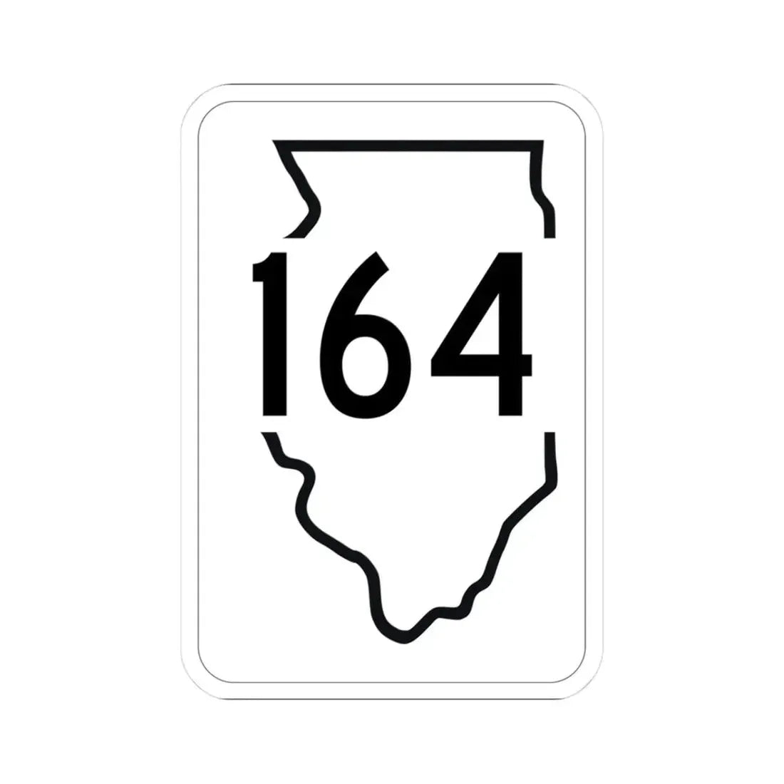 Illinois 164 1950 (Illinois) (Road Sign) STICKER Vinyl Kiss-Cut Decal 3 Inch White - The Sticker Space