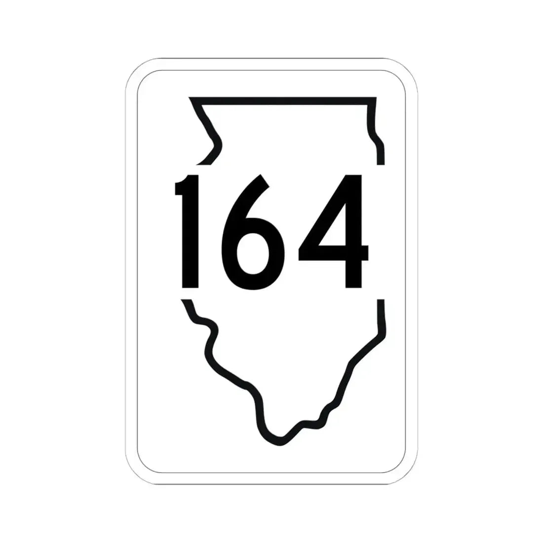 Illinois 164 1950 (Illinois) (Road Sign) STICKER Vinyl Kiss-Cut Decal 6 Inch White - The Sticker Space
