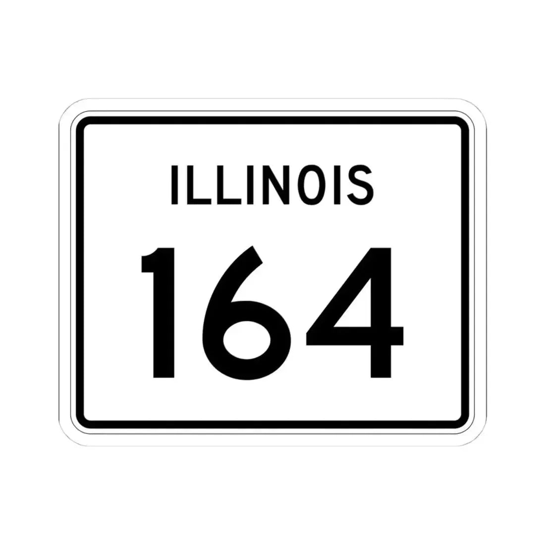 Illinois 164 (Illinois) (Road Sign) STICKER Vinyl Kiss-Cut Decal 4 Inch White - The Sticker Space