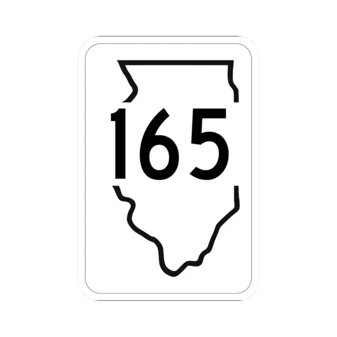 Illinois 165 1950 (Illinois) (Road Sign) STICKER Vinyl Kiss-Cut Decal 2 Inch White - The Sticker Space