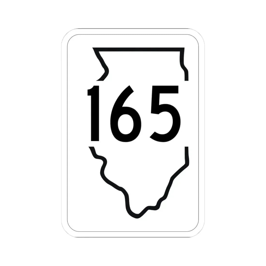 Illinois 165 1950 (Illinois) (Road Sign) STICKER Vinyl Kiss-Cut Decal 3 Inch White - The Sticker Space