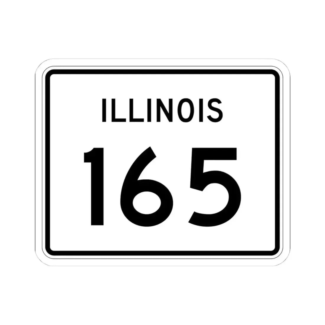 Illinois 165 (Illinois) (Road Sign) STICKER Vinyl Kiss-Cut Decal 4 Inch White - The Sticker Space