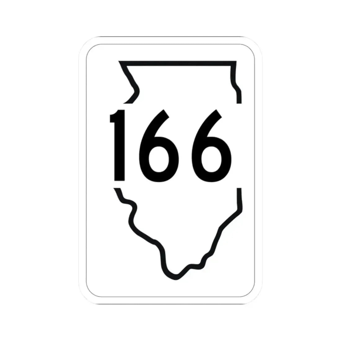 Illinois 166 1950 (Illinois) (Road Sign) STICKER Vinyl Kiss-Cut Decal 2 Inch White - The Sticker Space