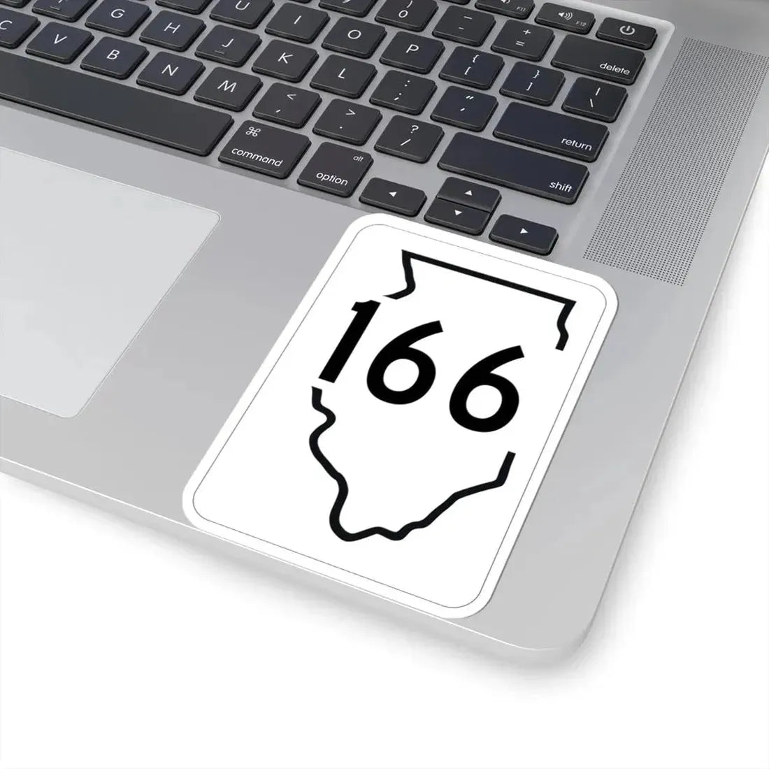 Illinois 166 1950 (Illinois) (Road Sign) STICKER Vinyl Kiss-Cut Decal - The Sticker Space