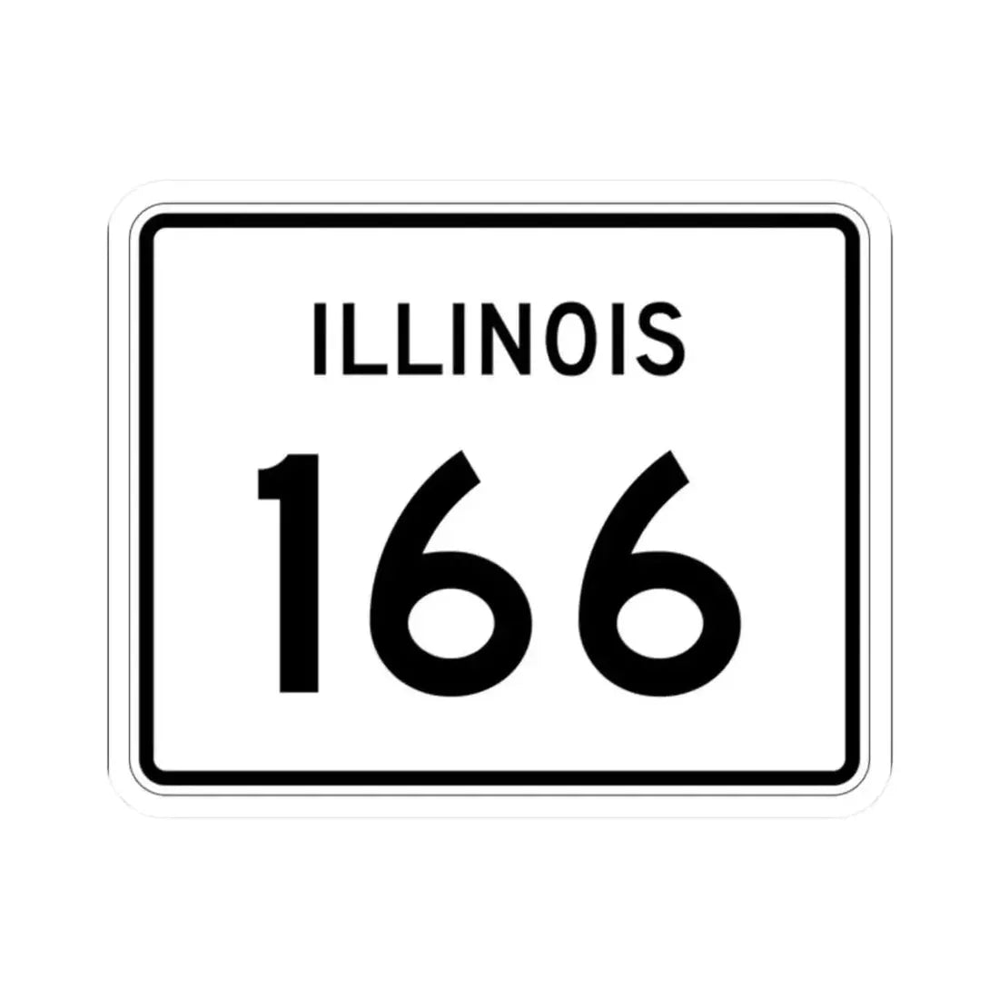 Illinois 166 (Illinois) (Road Sign) STICKER Vinyl Kiss-Cut Decal 2 Inch White - The Sticker Space