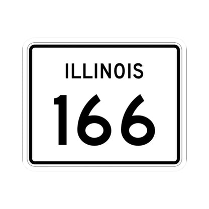 Illinois 166 (Illinois) (Road Sign) STICKER Vinyl Kiss-Cut Decal 2 Inch White - The Sticker Space