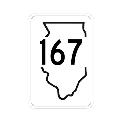 Illinois 167 1950 (Illinois) (Road Sign) STICKER Vinyl Kiss-Cut Decal 3 Inch White - The Sticker Space