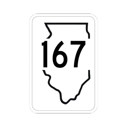 Illinois 167 1950 (Illinois) (Road Sign) STICKER Vinyl Kiss-Cut Decal 4 Inch White - The Sticker Space