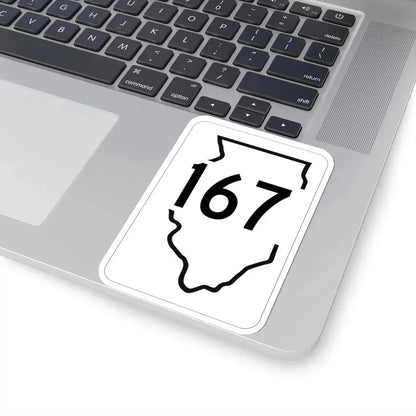 Illinois 167 1950 (Illinois) (Road Sign) STICKER Vinyl Kiss-Cut Decal - The Sticker Space