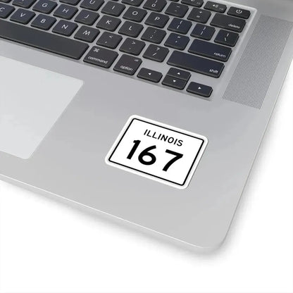 Illinois 167 (Illinois) (Road Sign) STICKER Vinyl Kiss-Cut Decal - The Sticker Space
