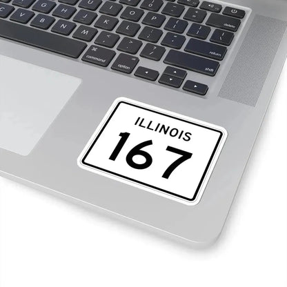 Illinois 167 (Illinois) (Road Sign) STICKER Vinyl Kiss-Cut Decal - The Sticker Space