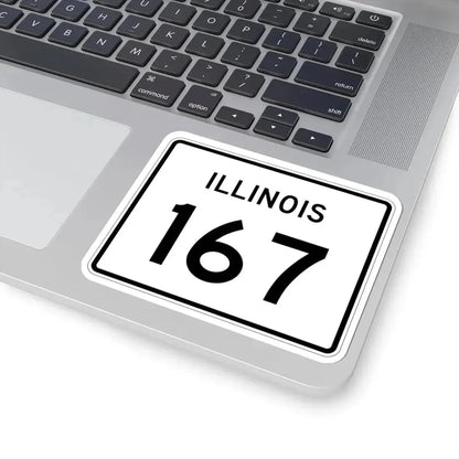 Illinois 167 (Illinois) (Road Sign) STICKER Vinyl Kiss-Cut Decal - The Sticker Space
