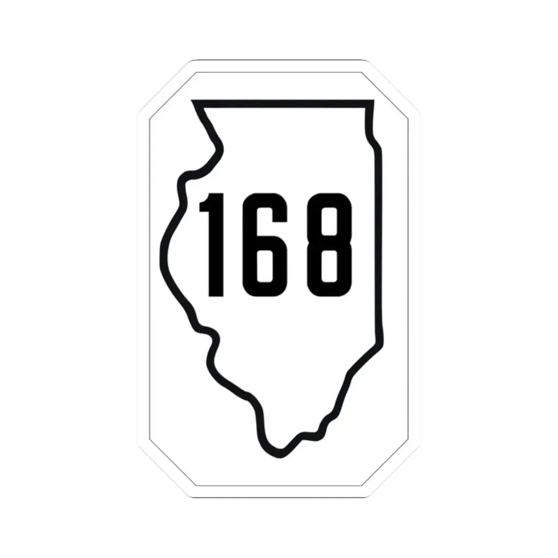 Illinois 168 1926 (Illinois) (Road Sign) STICKER Vinyl Kiss-Cut Decal 2 Inch White - The Sticker Space