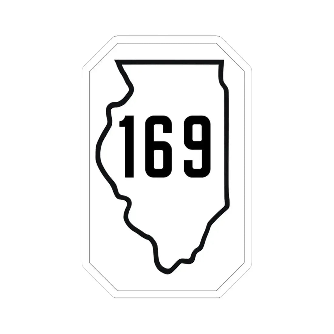 Illinois 169 1926 (Illinois) (Road Sign) STICKER Vinyl Kiss-Cut Decal 3 Inch White - The Sticker Space