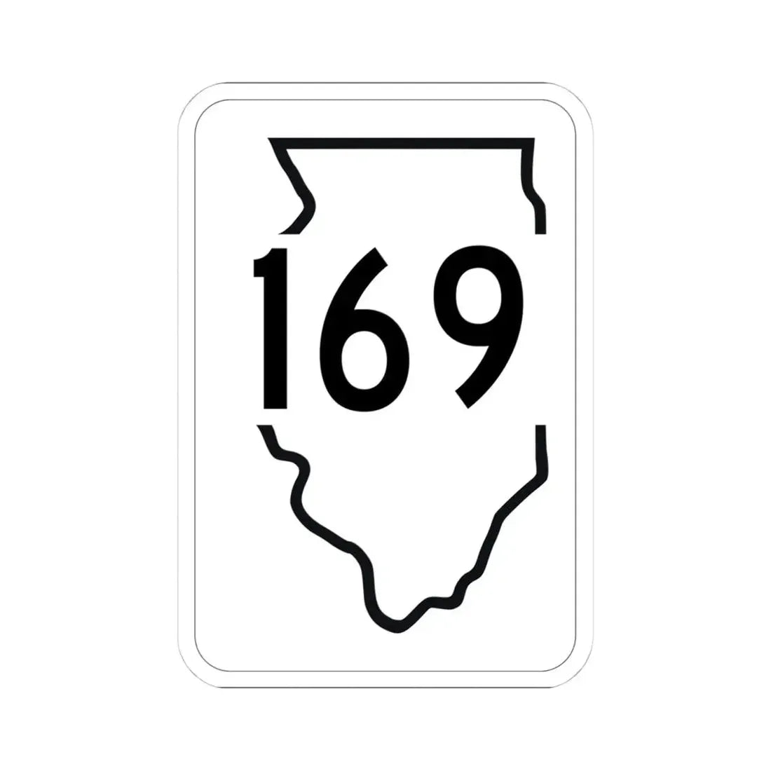 Illinois 169 1950 (Illinois) (Road Sign) STICKER Vinyl Kiss-Cut Decal 4 Inch White - The Sticker Space