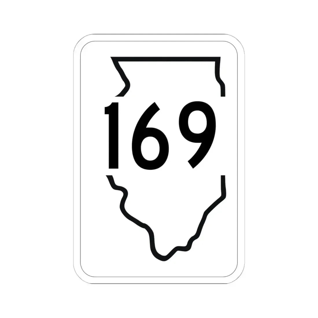 Illinois 169 1950 (Illinois) (Road Sign) STICKER Vinyl Kiss-Cut Decal 6 Inch White - The Sticker Space