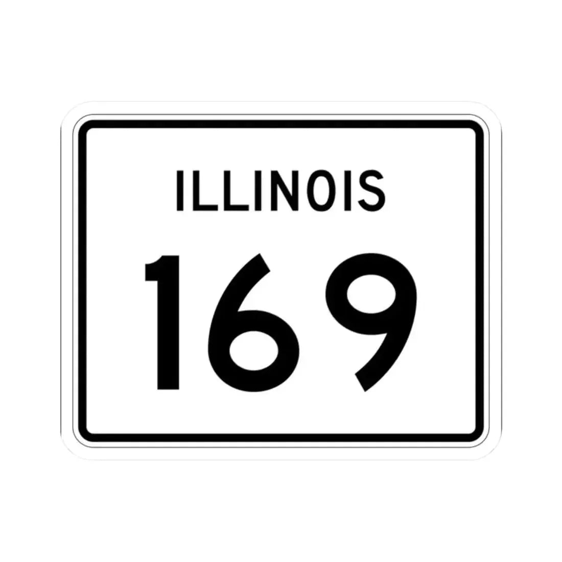 Illinois 169 (Illinois) (Road Sign) STICKER Vinyl Kiss-Cut Decal 2 Inch White - The Sticker Space