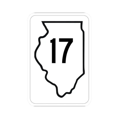 Illinois 17 1950 (Illinois) (Road Sign) STICKER Vinyl Kiss-Cut Decal 2 Inch White - The Sticker Space