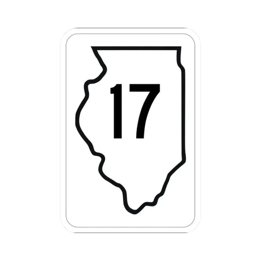 Illinois 17 1950 (Illinois) (Road Sign) STICKER Vinyl Kiss-Cut Decal 2 Inch White - The Sticker Space