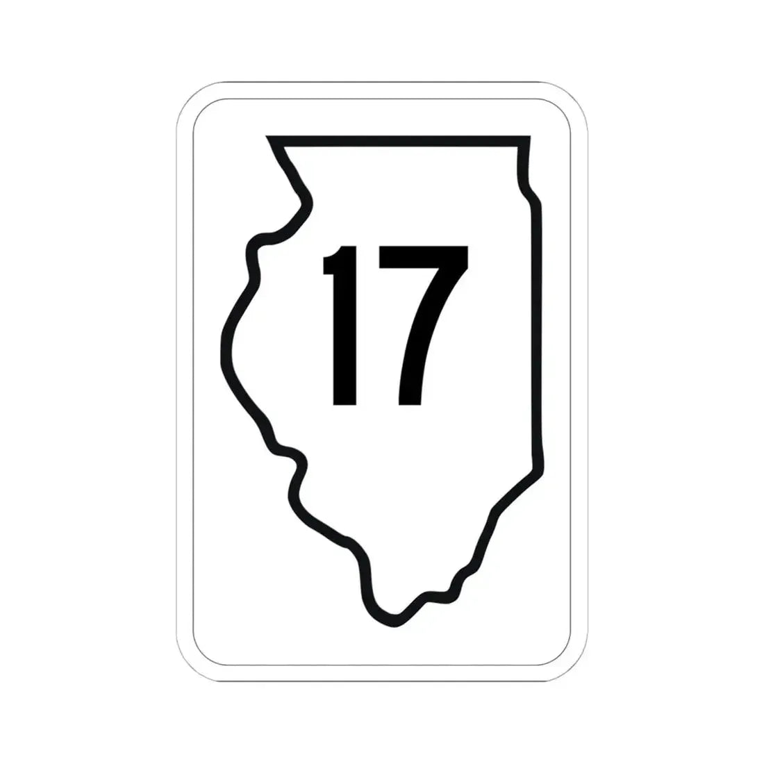 Illinois 17 1950 (Illinois) (Road Sign) STICKER Vinyl Kiss-Cut Decal 6 Inch White - The Sticker Space