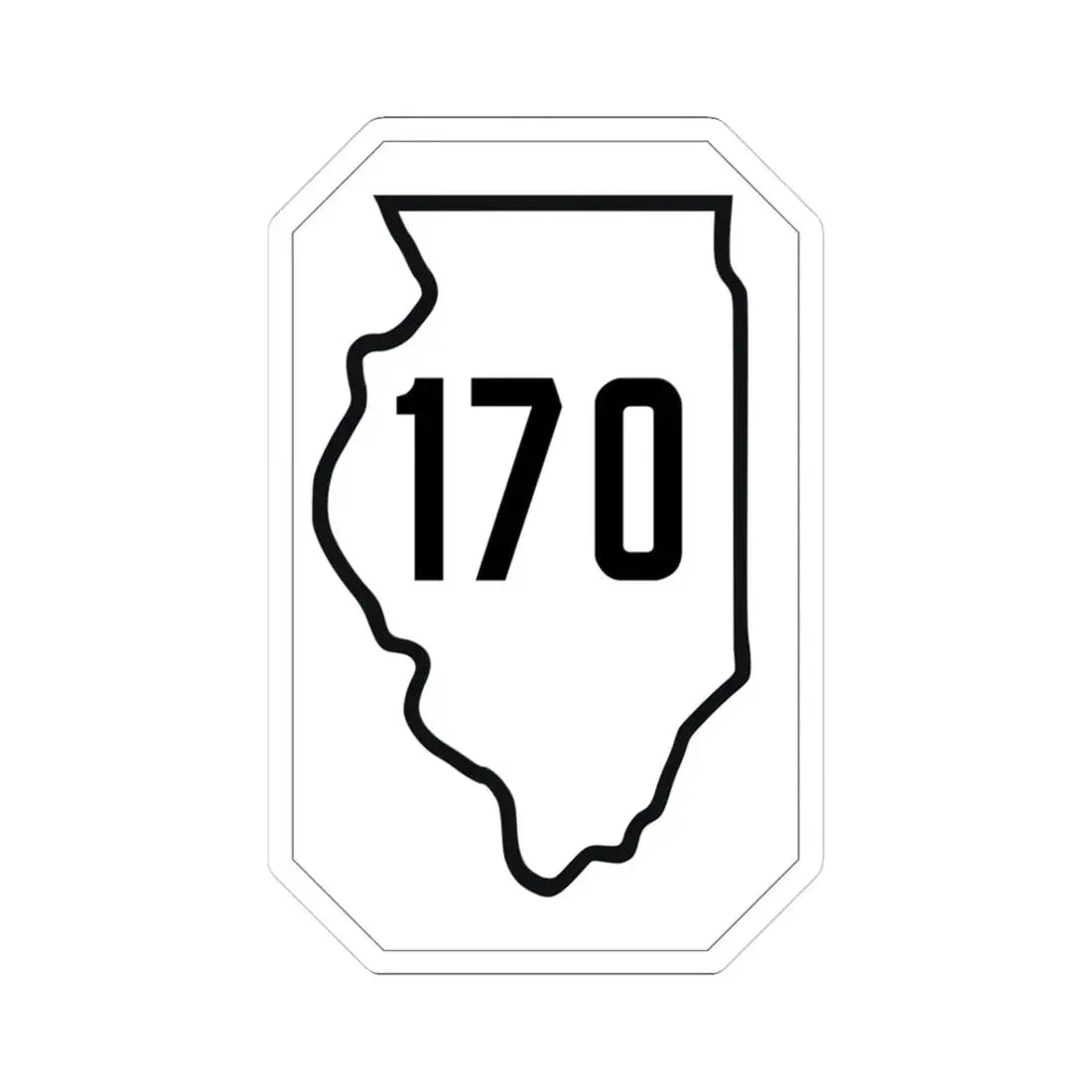Illinois 170 1926 (Illinois) (Road Sign) STICKER Vinyl Kiss-Cut Decal 3 Inch White - The Sticker Space