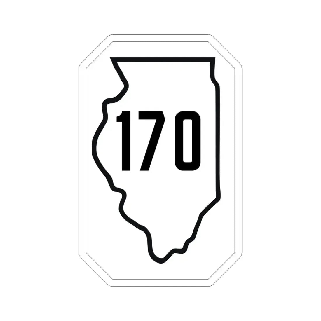 Illinois 170 1926 (Illinois) (Road Sign) STICKER Vinyl Kiss-Cut Decal 6 Inch White - The Sticker Space