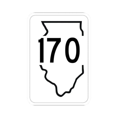 Illinois 170 1950 (Illinois) (Road Sign) STICKER Vinyl Kiss-Cut Decal 2 Inch White - The Sticker Space