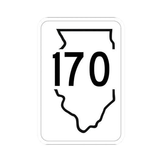 Illinois 170 1950 (Illinois) (Road Sign) STICKER Vinyl Kiss-Cut Decal 2 Inch White - The Sticker Space