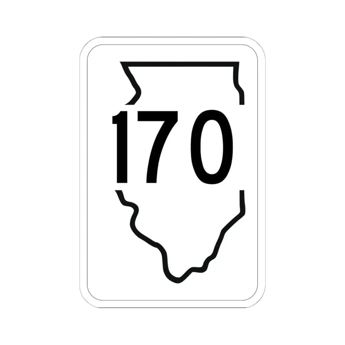 Illinois 170 1950 (Illinois) (Road Sign) STICKER Vinyl Kiss-Cut Decal 6 Inch White - The Sticker Space