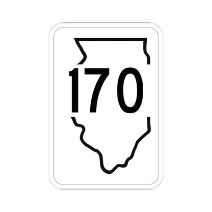 Illinois 170 1950 (Illinois) (Road Sign) STICKER Vinyl Kiss-Cut Decal 6 Inch White - The Sticker Space
