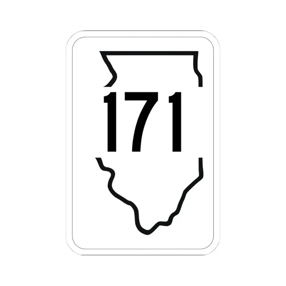 Illinois 171 1950 (Illinois) (Road Sign) STICKER Vinyl Kiss-Cut Decal 4 Inch White - The Sticker Space