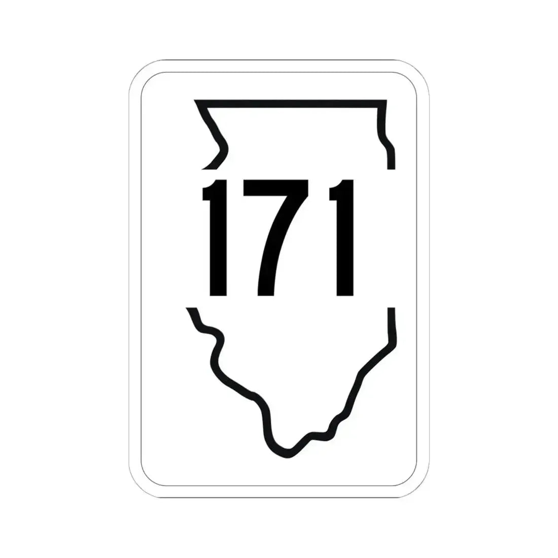 Illinois 171 1950 (Illinois) (Road Sign) STICKER Vinyl Kiss-Cut Decal 6 Inch White - The Sticker Space