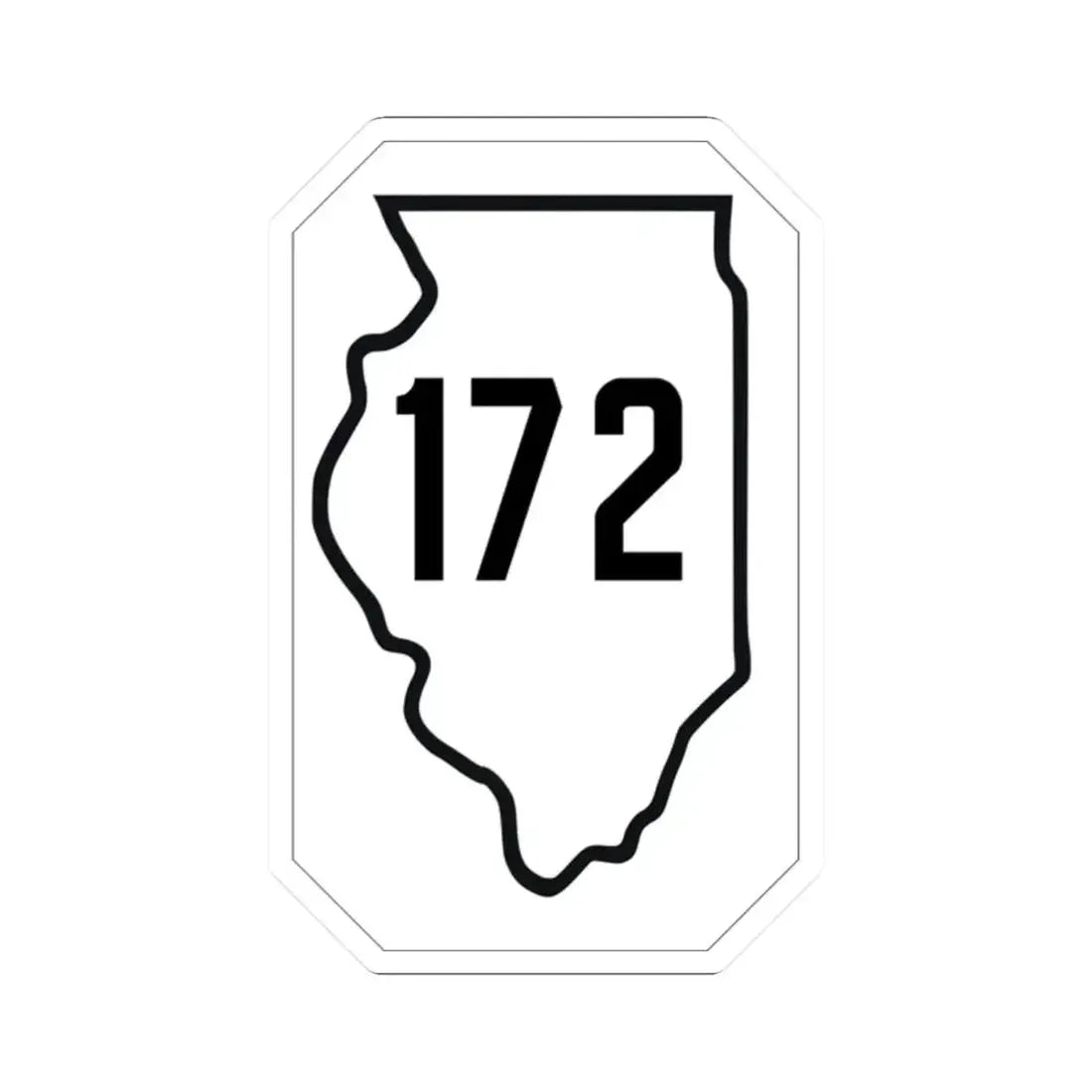 Illinois 172 1926 (Illinois) (Road Sign) STICKER Vinyl Kiss-Cut Decal 2 Inch White - The Sticker Space