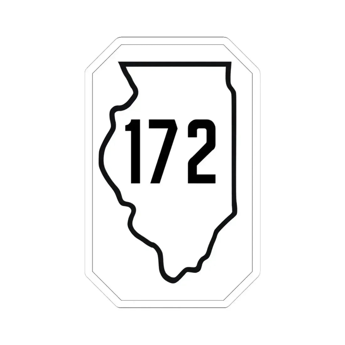 Illinois 172 1926 (Illinois) (Road Sign) STICKER Vinyl Kiss-Cut Decal 4 Inch White - The Sticker Space