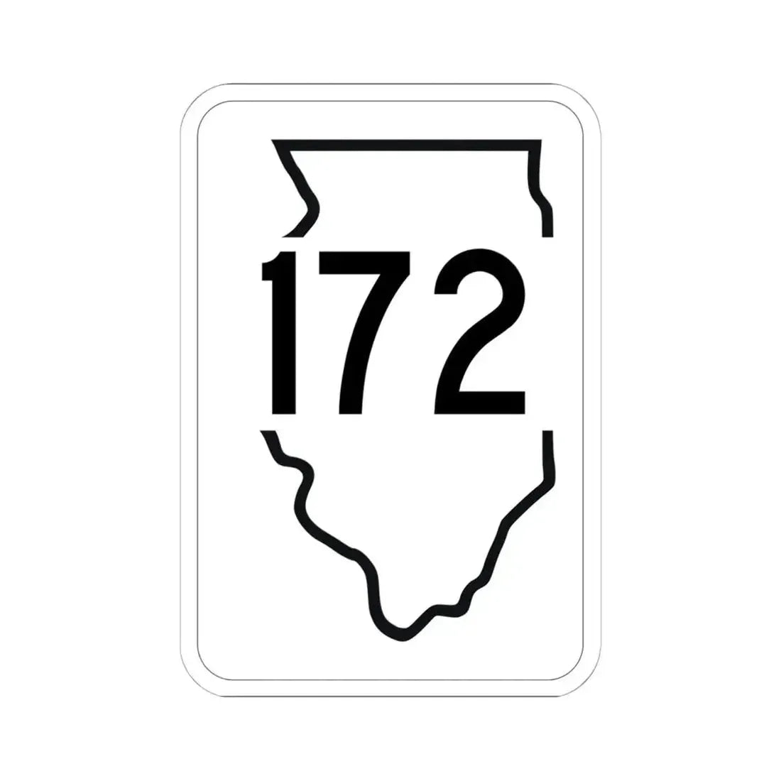Illinois 172 1950 (Illinois) (Road Sign) STICKER Vinyl Kiss-Cut Decal 6 Inch White - The Sticker Space