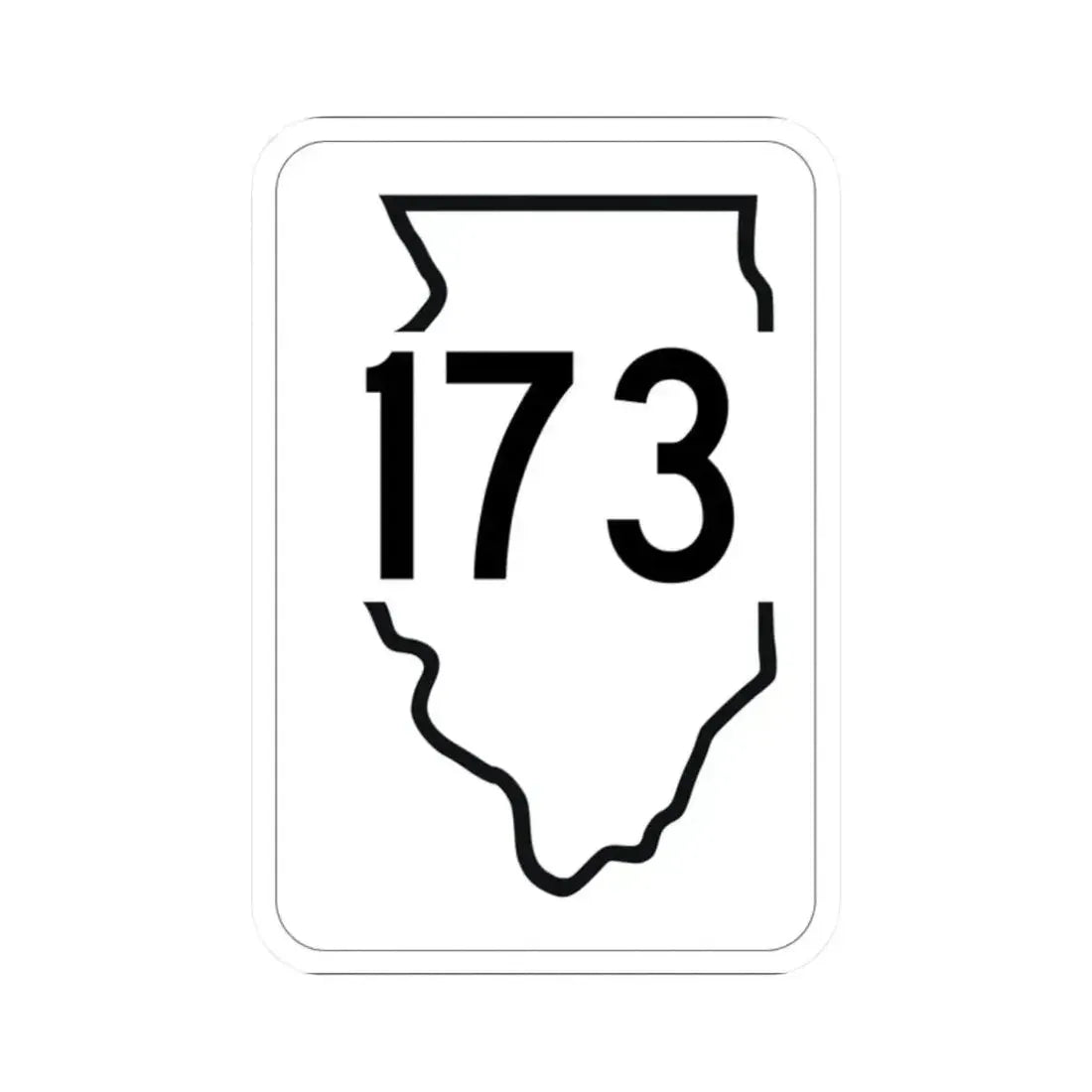 Illinois 173 1950 (Illinois) (Road Sign) STICKER Vinyl Kiss-Cut Decal 2 Inch White - The Sticker Space