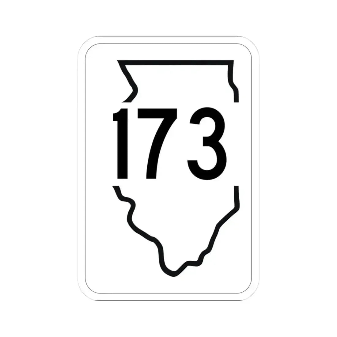 Illinois 173 1950 (Illinois) (Road Sign) STICKER Vinyl Kiss-Cut Decal 3 Inch White - The Sticker Space