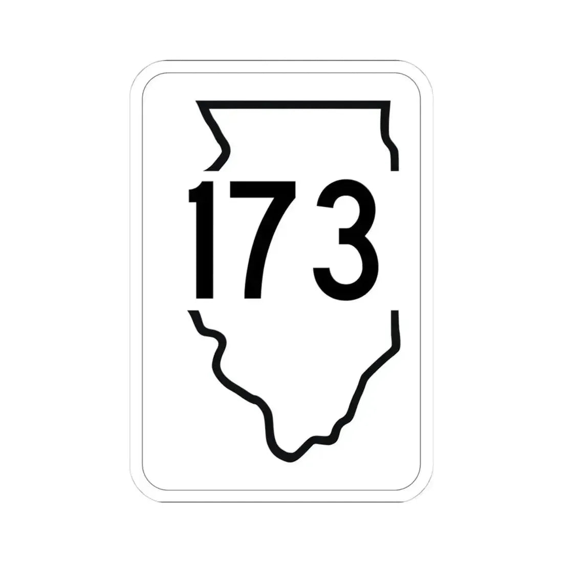 Illinois 173 1950 (Illinois) (Road Sign) STICKER Vinyl Kiss-Cut Decal 4 Inch White - The Sticker Space