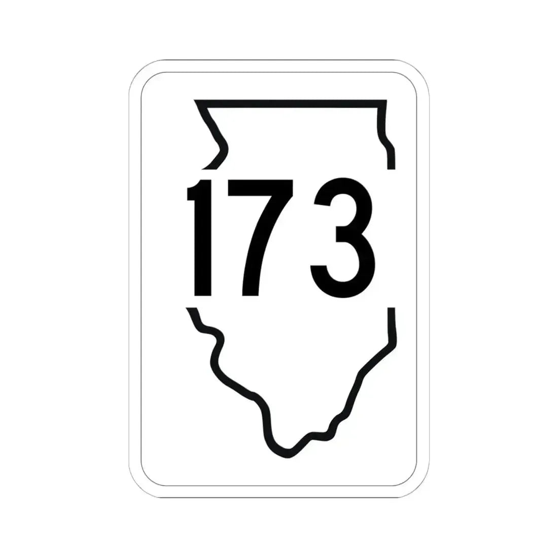 Illinois 173 1950 (Illinois) (Road Sign) STICKER Vinyl Kiss-Cut Decal 6 Inch White - The Sticker Space