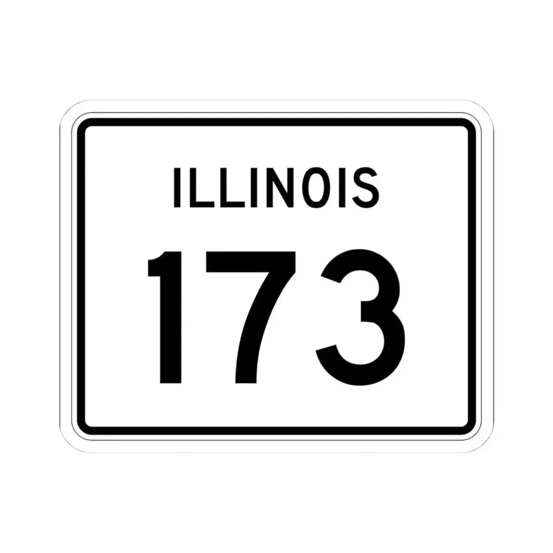 Illinois 173 (Illinois) (Road Sign) STICKER Vinyl Kiss-Cut Decal 4 Inch White - The Sticker Space